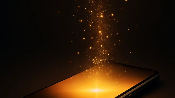 9666BDT COM Modern phone with glowing screen